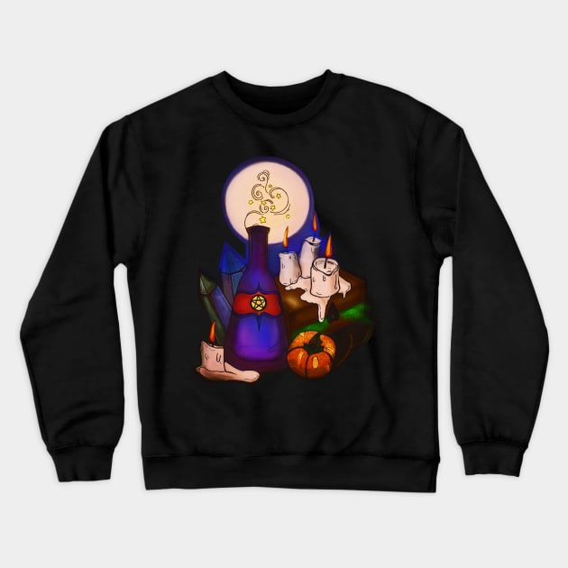 I Put a Spell on You Crewneck Sweatshirt by minniemorrisart